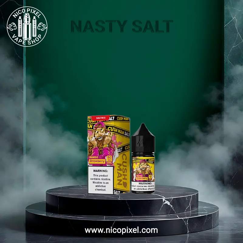 سالت نیکوتین انبه توت فرنگی کاشمن پایه کوتاه برند نستی - NASTY MANGO STRAWBERRY CUSHMAN SALT NIC