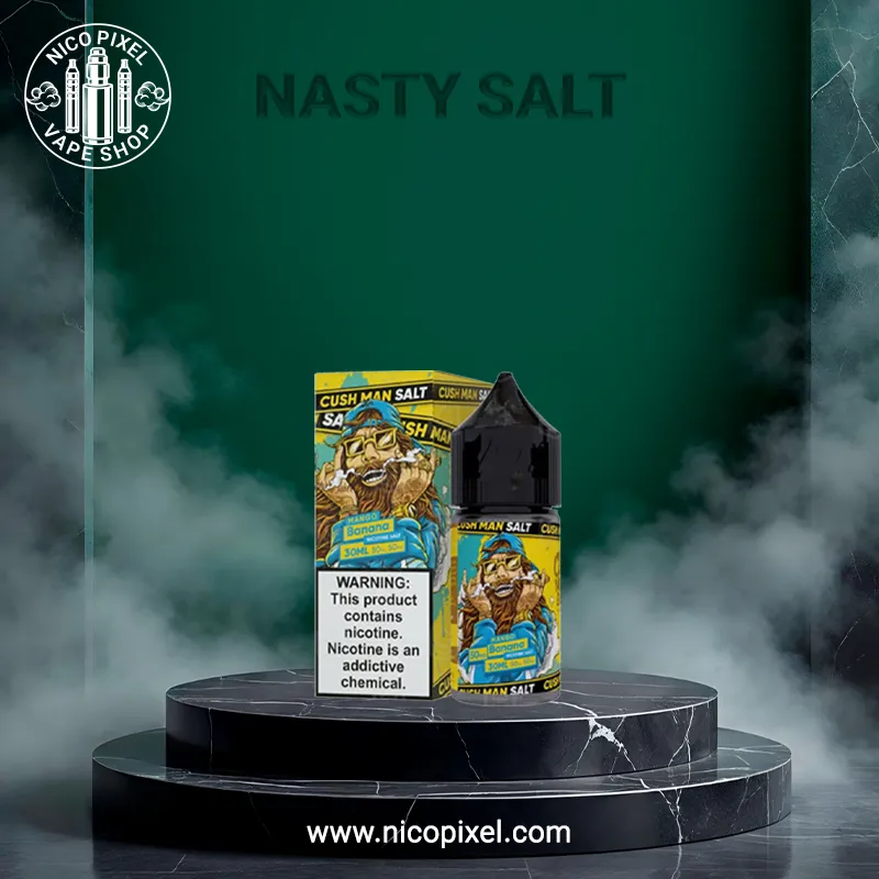 سالت نیکوتین انبه موز کاشمن پایه کوتاه برند نستی - NASTY MANGO BANANA CUSHMAN SALT NIC سالت نیکوتین انبه موز کاشمن پایه کوتاه برند نستی - NASTY MANGO BANANA CUSHMAN SALT NIC