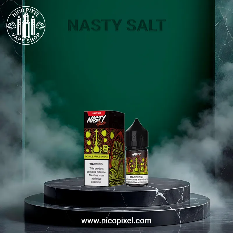 سالت نیکوتین دوسیب قلیانی پایه کوتاه برند نستی - NASTY DOUBLE APPLE SHISHA SALT NIC سالت نیکوتین دوسیب قلیانی پایه کوتاه برند نستی - NASTY DOUBLE APPLE SHISHA SALT NIC