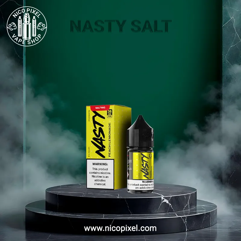 سالت نیکوتین هلو لیموناد پایه کوتاه برند نستی - NASTY PEACH LEMONADE SALT NIC سالت نیکوتین هلو لیموناد پایه کوتاه برند نستی - NASTY PEACH LEMONADE SALT NIC