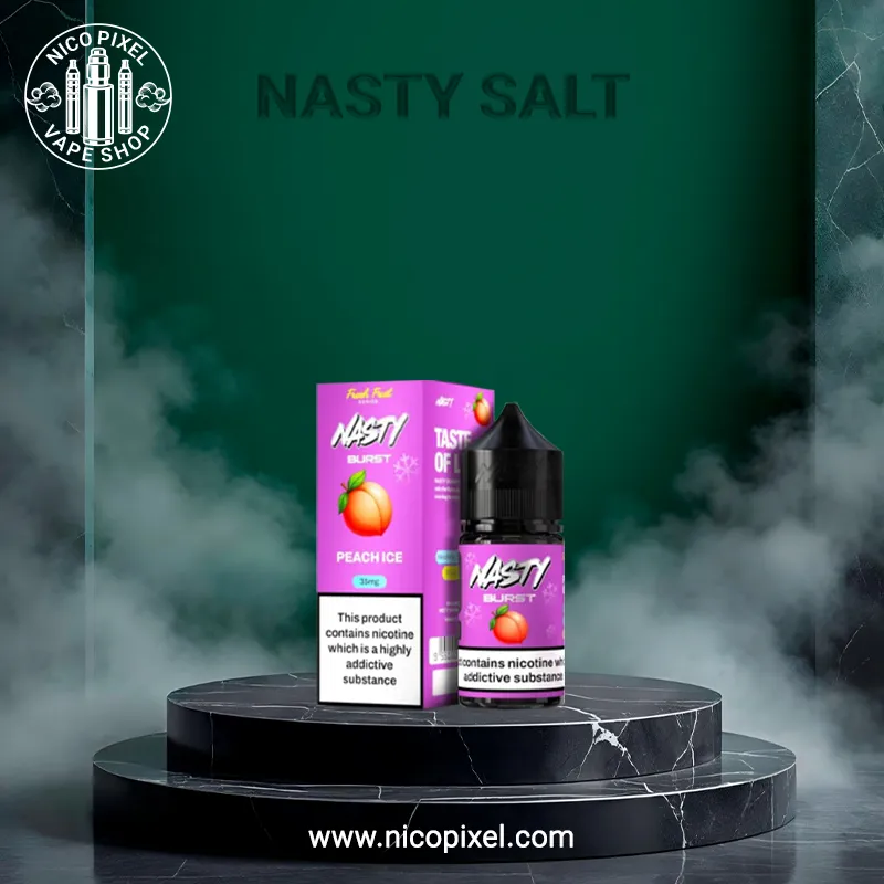 سالت نیکوتین هلو یخ سری برست برند نستی - NASTY PEACH ICE SALT NIC